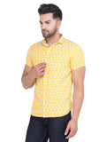 COLVYNHARRIS JEANS Men Yellow Reversible Floral Printed Casual Shirt