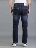 Colvyn Harris Regular Fit Mid Rise Cotton Flat Knit Bata Wash Dark Jeans for Men