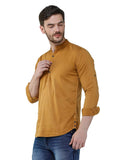 COLVYNHARRIS JEANS Men Casualwear Full Sleeve Slim Fit Mustard Shirt