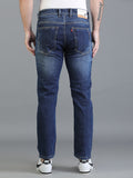Colvyn Harris Regular Fit Mid Rise Cotton Flat Knit Bata Wash Dark Jeans for Men