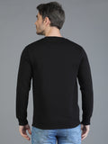 Colvyn Harris Cotton Fleece Crew Neck Black Sweatshirt for Men