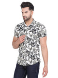 COLVYNHARRIS JEANS Men White and Black Floral Printed Reversible Casual Shirt