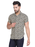 COLVYNHARRIS JEANS Men Light Brown Digital Printed Casual Shirt
