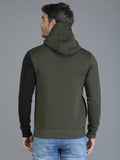 Colvyn Harris Cotton Fleece Hoodie Olive & Black Sweatshirt for Men