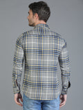 Colvyn Harris Slim Fit Grey Check Shirt for Men with Pocket