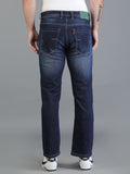Colvyn Harris Regular Fit Solid Cotton Flat Bata Wash Dark Jeans for Men