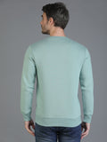 Colvyn Harris Cotton Fleece Crew Neck Sea Green Sweatshirt for Men