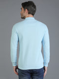 Colvyn Harris Half Zip Heavy Mattie Cotton Sky Blue Sweatshirt for Men