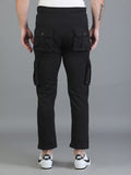 Colvyn Harris Regular Fit Multi-Pockets Black Cargo Pant for Men