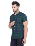 COLVYNHARRIS JEANS Men Dark Green and Navy Reversible Chekered Casual Shirt