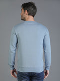 Colvyn Harris Cotton Fleece Crew Neck Dust Blue Sweatshirt for Men