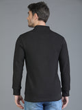 Colvyn Harris Half Zip Heavy Mattie Cotton Black Sweatshirt for Men