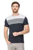 Men's Half Sleeves Round Neck Slim Fit Navy Blue T-Shirt