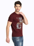 Men's Graphic Printed Round Neck T-Shirt Seventy7