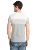 Men's Grey Printed Jacquard Half T-Shirt