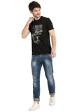 Men's Graphic Printed Round Neck T-Shirt Seventy7