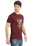 Men's Digital Printed Round Neck half T-Shirt Seventy7