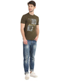 Men's Graphic Printed Round Neck T-Shirt Seventy7