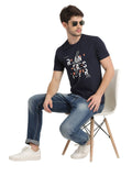 Men's Digital Printed Round Neck half T-Shirt Seventy7