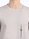 Men's Grey Self Design Knitted T-Shirt