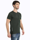 Men's Green Self Design Knitted T-Shirt