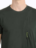 Men's Green Self Design Knitted T-Shirt