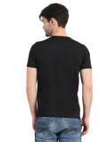 Men's Black Self Design Knitted T-Shirt