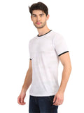 Men's White Printed Round Neck T-Shirt