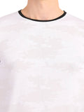 Men's White Printed Round Neck T-Shirt Seventy7