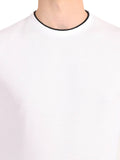 Men's White Full Sleeve Textured T-Shirt