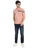 Men's Pink Digital Printed Polo T-Shirt