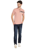 Men's Pink Digital Printed Polo T-Shirt