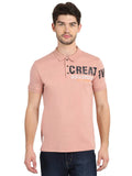 Men's Pink Digital Printed Polo T-Shirt
