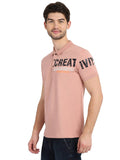 Men's Pink Digital Printed Polo T-Shirt