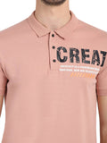 Men's Pink Digital Printed Polo T-Shirt