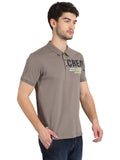 Men's Grey Digital Printed Polo T-Shirt Seventy7