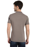 Men's Grey Digital Printed Polo T-Shirt Seventy7