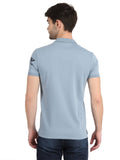 Men's Sky Blue Digital Printed Polo T-Shirt