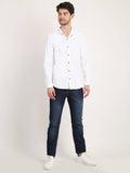 Men Solid White Slim Fit Shirt