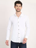 Men Solid White Slim Fit Shirt