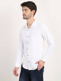 Men Solid White Slim Fit Shirt