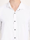 Men Solid White Slim Fit Shirt