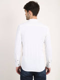 Men Solid White Slim Fit Shirt Colvynharris Jeans
