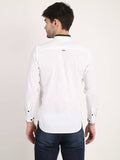 Men Solid White Casual Slim Fit Shirt Seventy7