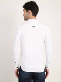 Men Solid White Casual Slim Fit Shirt