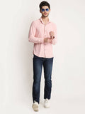 Men Solid Pink Slim Fit Shirt Colvynharris Jeans
