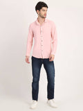 Men Solid Pink Slim Fit Shirt