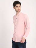 Men Solid Pink Slim Fit Shirt