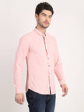 Men Solid Pink Slim Fit Shirt