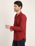 Men Solid Wine Slim Fit Shirt